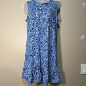 Michael Kors Blue Paisley Print Sleeveless Patterned Dress M